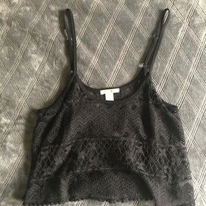 Black Lace crop top tank